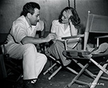 Bette Davis and Director William Wyler from The Little Foxes, 1941