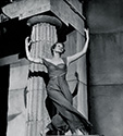 Photos of Rita Hayworth: Rita Hayworth dances as a devine Greek muse. The 1947 studio caption for this print reads: "Rita Hayworth appears as Terpsicore, the glamour goddess of classic Greece, in Columbia's Technicolor musical fantasy, 'Down to Earth". Here Rita is glimpsed in a moment of the Greek ballet.